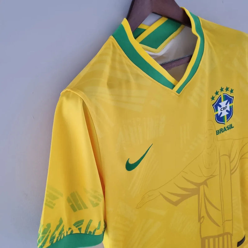 Camisa Seleção Brasileira Edição Especial Cristo Redentor Torcedor Nike Masculina - Amarela