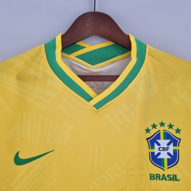 Camisa Seleção Brasileira Edição Especial Cristo Redentor Torcedor Nike Masculina - Amarela