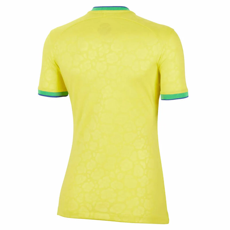 Camisa Seleção Brasileira I 2022 - Torcedor Nike Feminina - Amarela com detalhes em verde