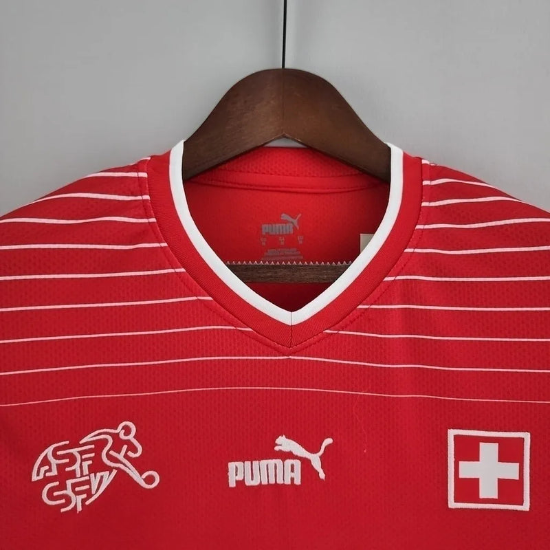 Camisa Seleção da Suíça Home 2022 Torcedor Puma Masculina - Vermelha