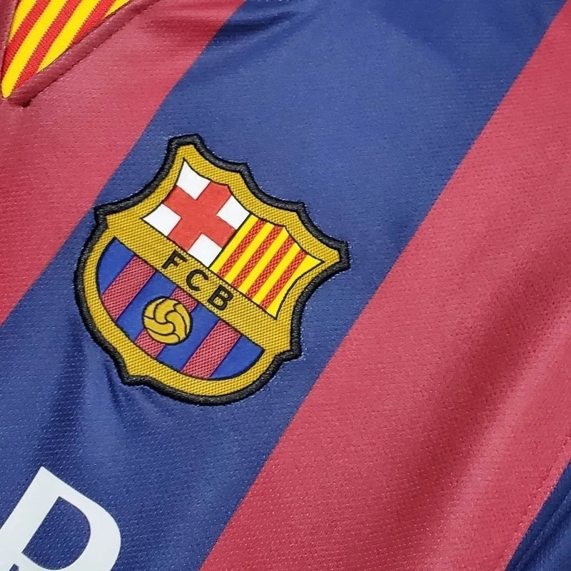 Camisa Barcelona Retrô 2014/2015 Azul e Grená - Nike