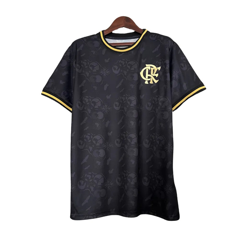 Camisa Flamengo Edição Especial Consciência Negra 23/24 Torcedor Masculina - Preta com detalhes em dourado