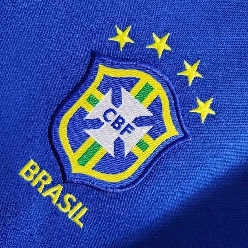 Camisa Seleção Brasileiro II Retrô 1998 Nike Torcedor Masculina - Azul com detalhes em branco