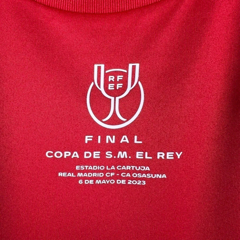 Camisa Osasuna Edição Especial Copa do Rey 23/24 - Torcedor Adidas Masculina - Vermelha com detalhes em azul