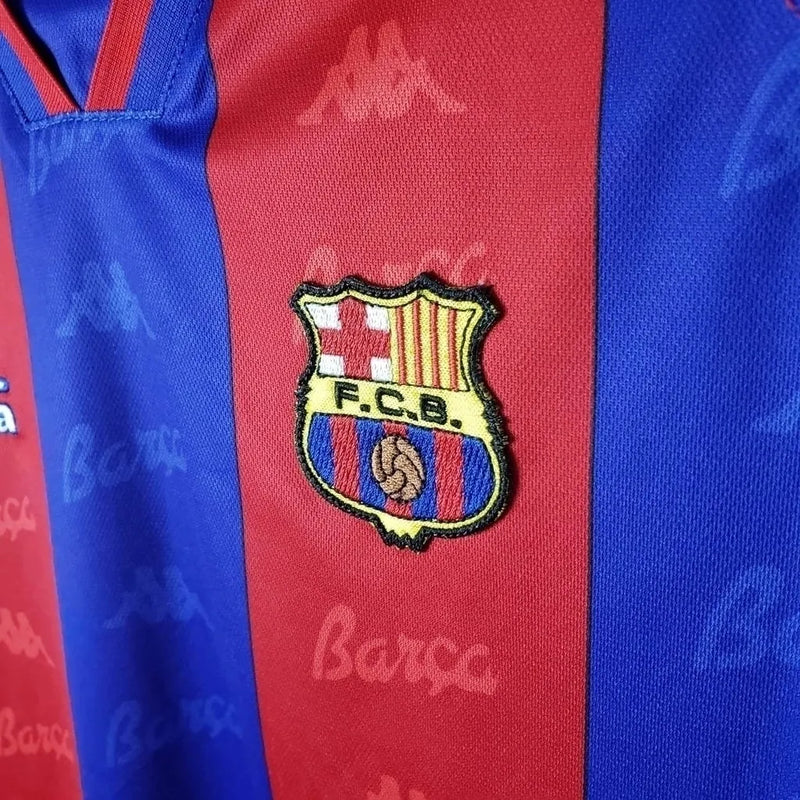 Camisa Barcelona Retrô 1996/1997 Azul e Grená - Kappa