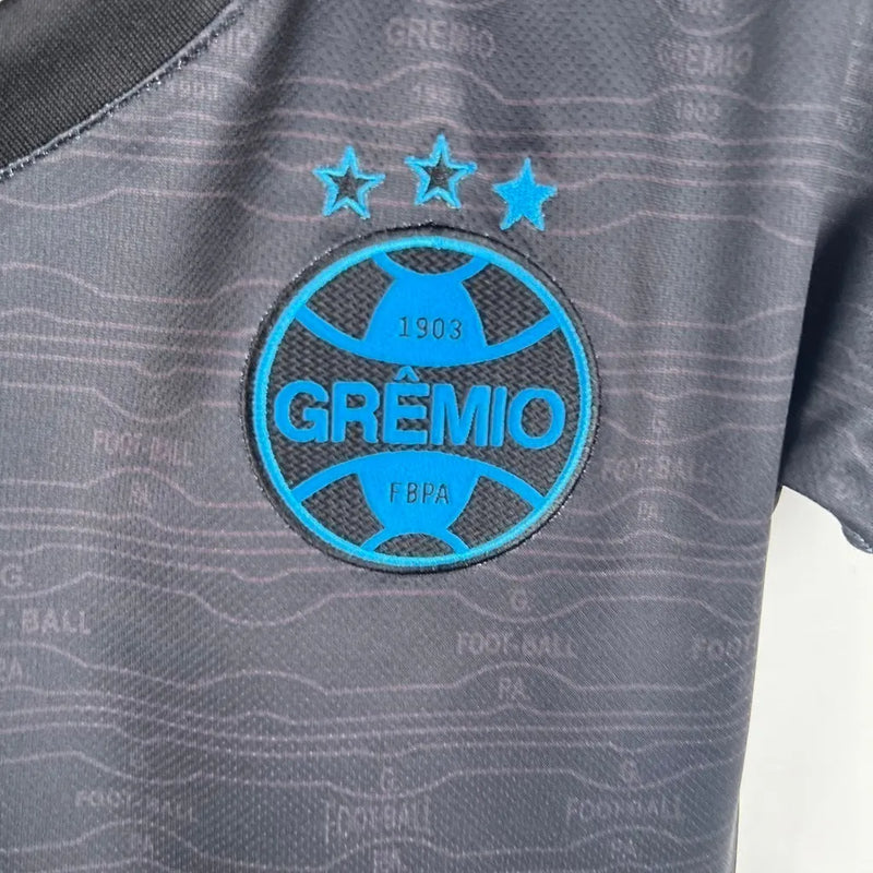 Camisa Grêmio III 23/24 - Torcedor Umbro Feminina - Preta com detalhes em azul