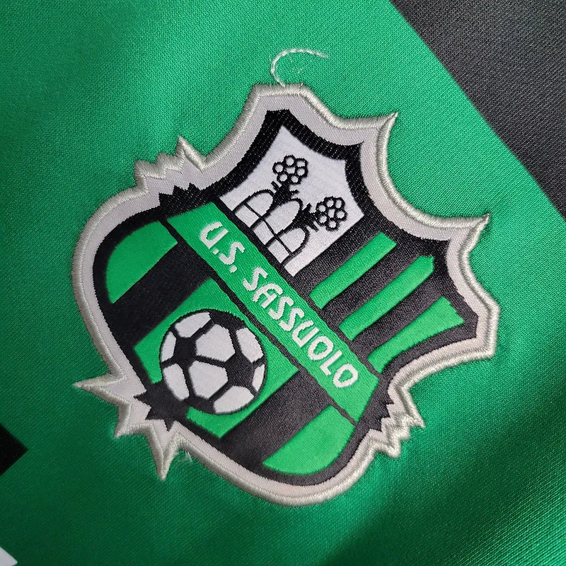 Camisa Sassuolo I 23/24 - Torcedor Puma Masculina - Verde com detalhes em preto e branco