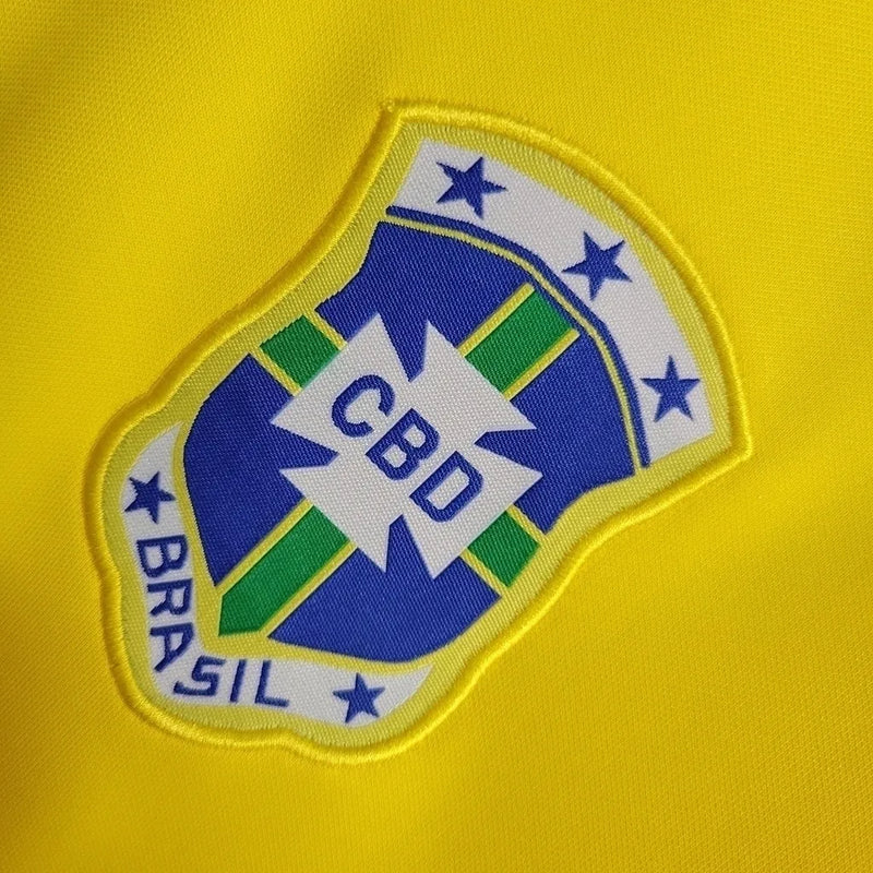 Camisa Seleção Brasileira I Retrô 1979 Adidas Torcedor Masculina - Amarelo com detalhes em verde