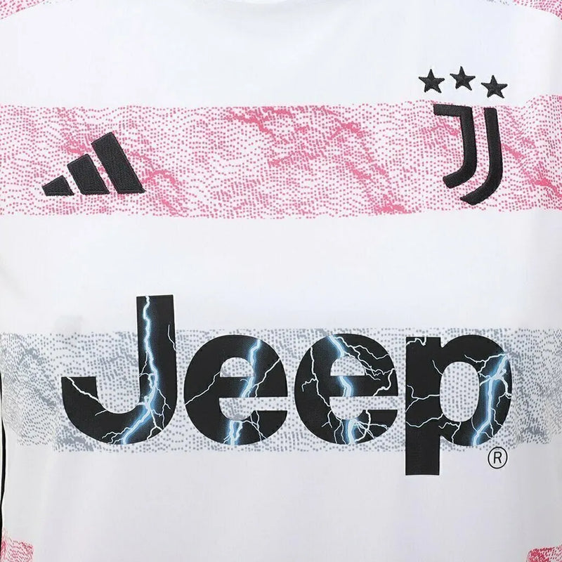 Camisa Juventus II 23/24 - Torcedor Adidas Feminina - Branca com detalhes em rosa