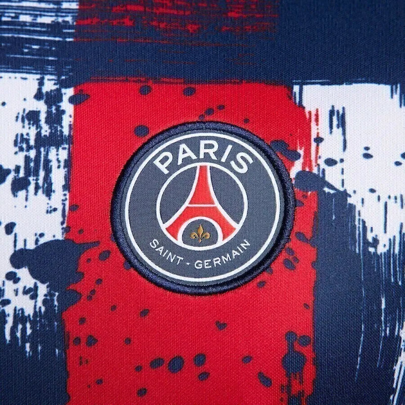 Camisa Paris Saint-Germain Pré-jogo I 24/25 - Torcedor Adidas Masculina - Azul com detalhes em vermelho