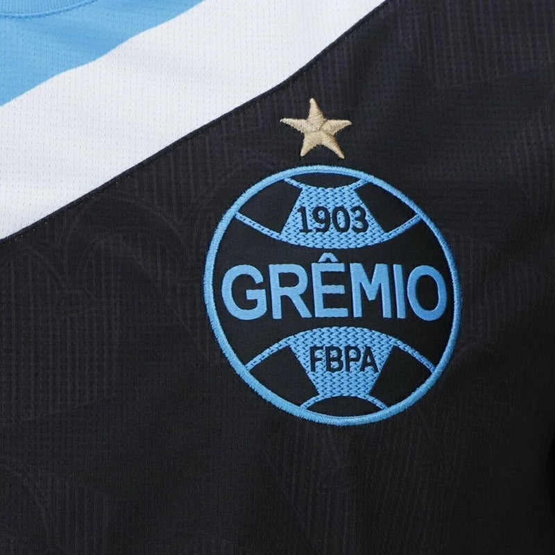 Camisa Grêmio III 24/25 - Torcedor Umbro Masculina - Preta com detalhes em azul e branco