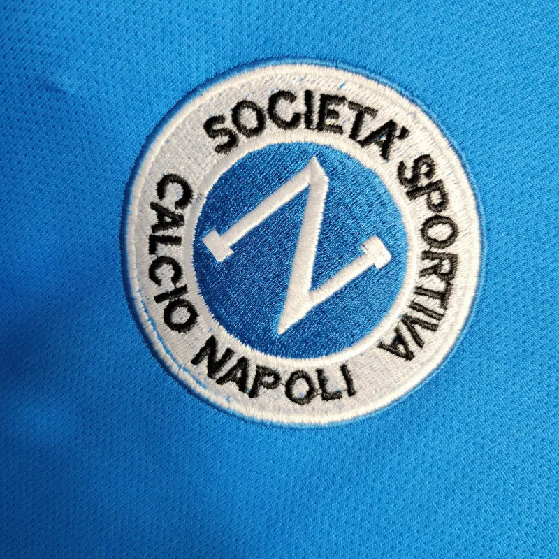 Camisa Retrô Napoli I 1988/1989 - Ennere Masculina - Azul