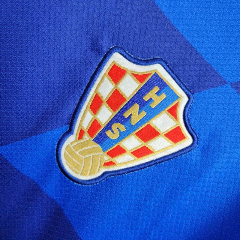 Camisa Seleção da Croácia II 24/25 - Torcedor Nike Masculina - Azul com detalhes em vermelho