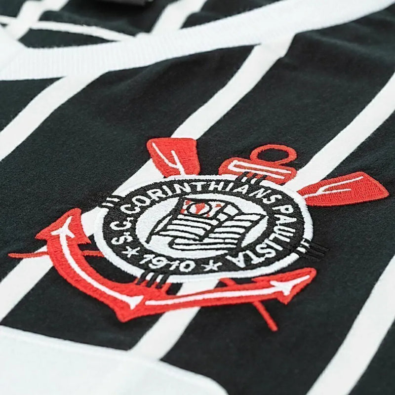 Camisa Retrô Corinthians 1983 - Masculina - Preta com listras brancas