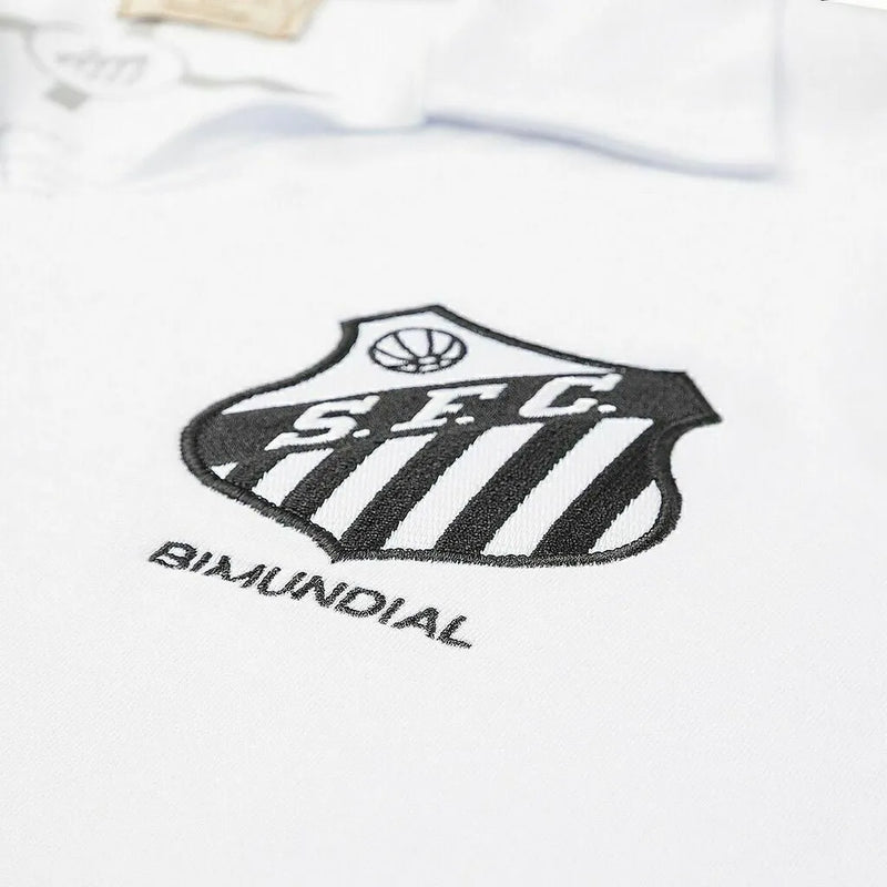 Camisa Retrô Santos Bi Mundial 1962/63 - Masculina - Branca