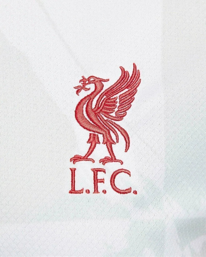 Camisa Liverpool III 24/25 - Torcedor Nike Feminina - Branca com detalhes em vermelho e cinza