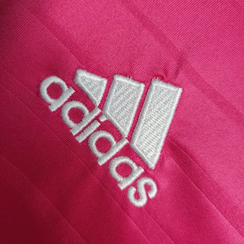 Camisa Retrô Real Madrid II 14/15 - Masculina Adidas - Rosa com detalhes em branco