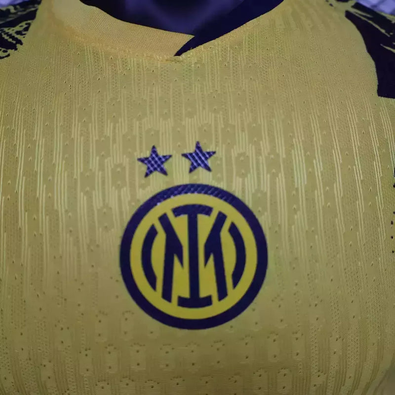 Camisa Inter de Milão III 24/25 - Jogador Nike Masculina - Amarela com detalhes em azul