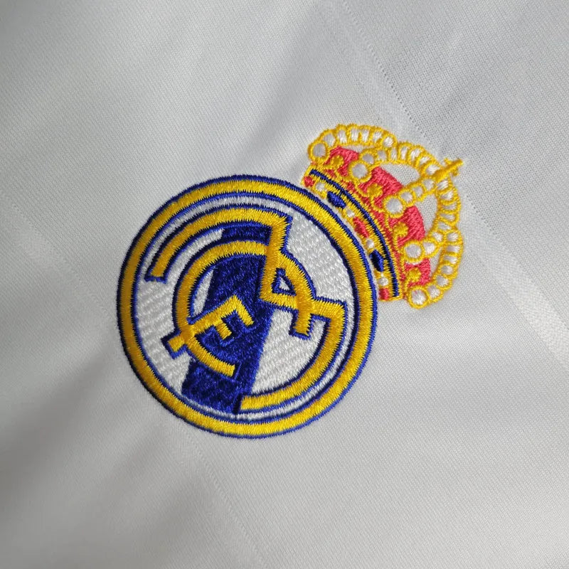 Camisa Retrô Real Madrid I 13/14 - Masculina Adidas - Branca com detalhes em laranja e cinza