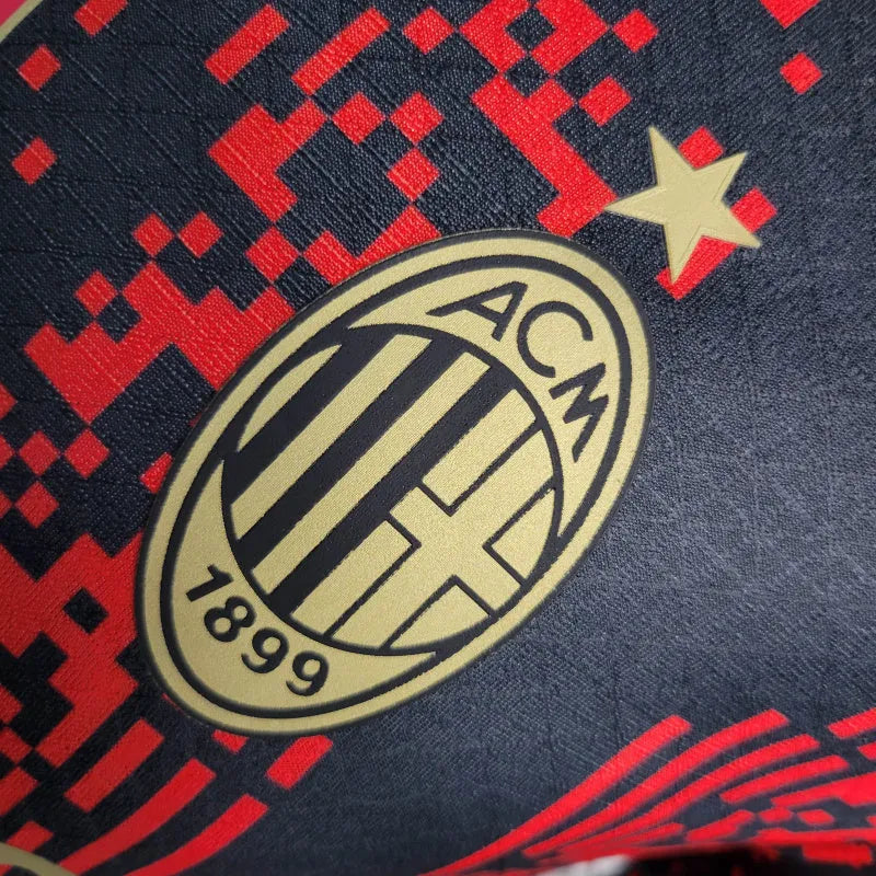 Camisa AC Milan Edição especial 23/24 - Jogador Puma Masculina - Preta e vermelha com detalhes em dourado