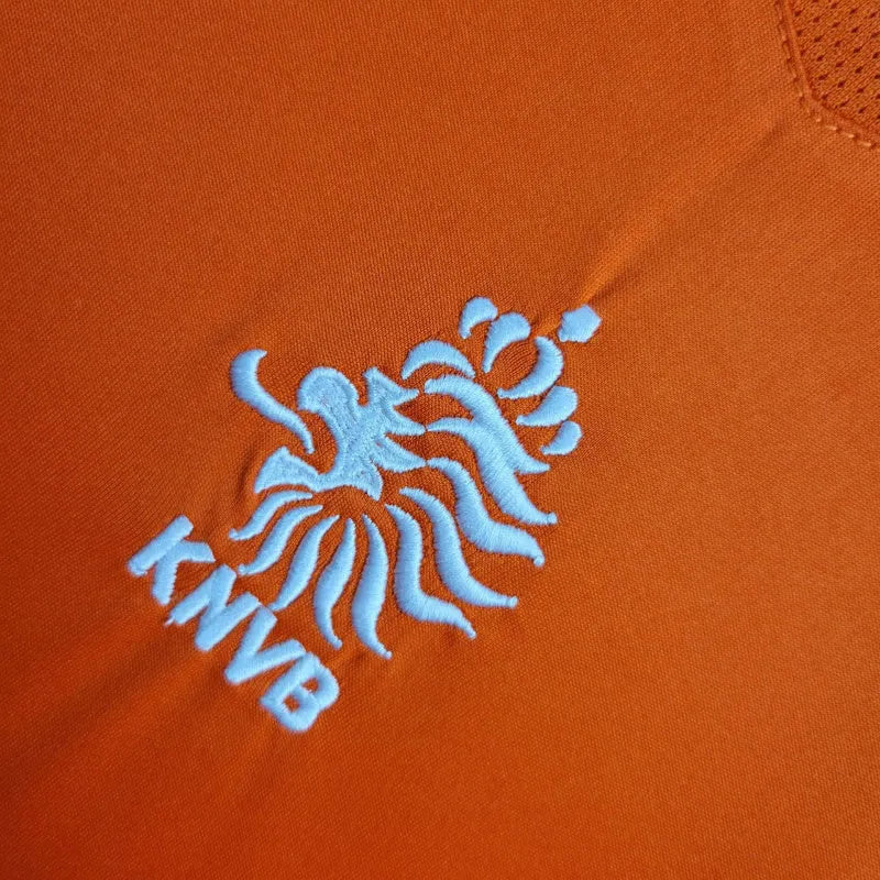 Camisa Retrô Seleção da Holanda I 2004 - Masculina Nike - Laranja com detalhes em branco