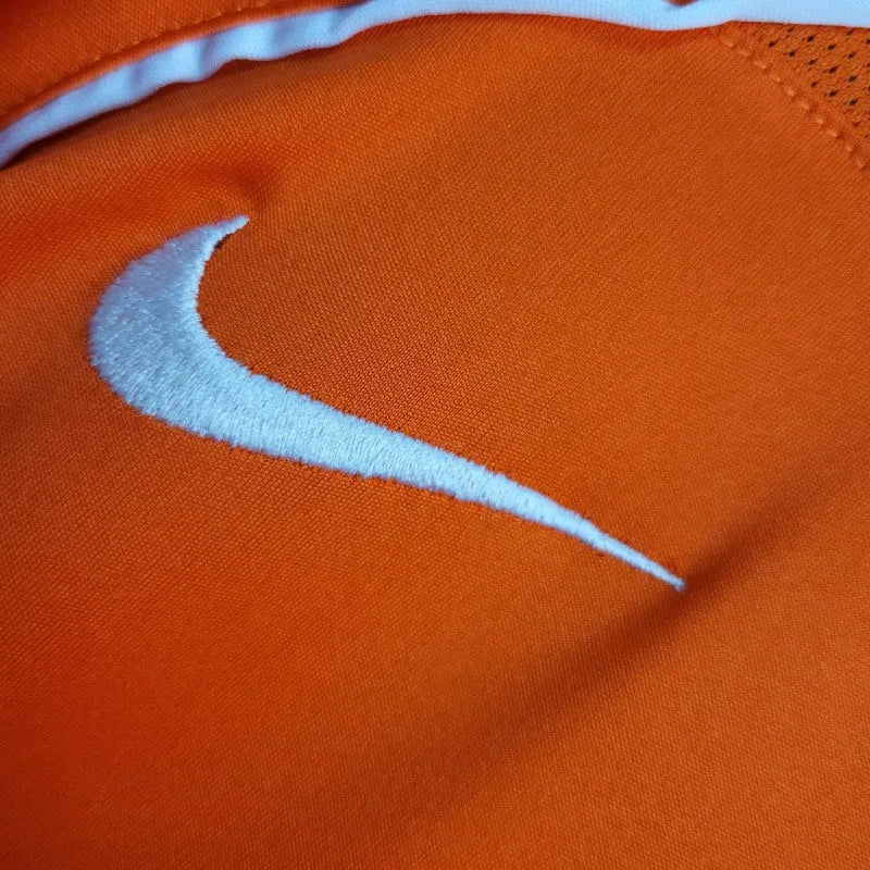 Camisa Retrô Seleção da Holanda I 2004 - Masculina Nike - Laranja com detalhes em branco