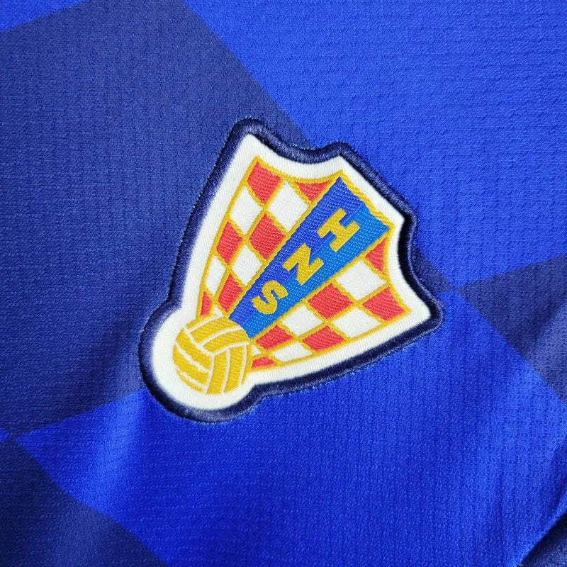 Kit Infantil Seleção da Croácia II 24/25 - Nike - Azul com detalhes em vermelho