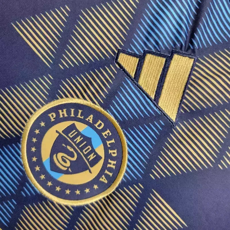 Camisa Philadelphia Union I 24/25 - Torcedor Adidas Masculina - Azul com detalhes em dourado