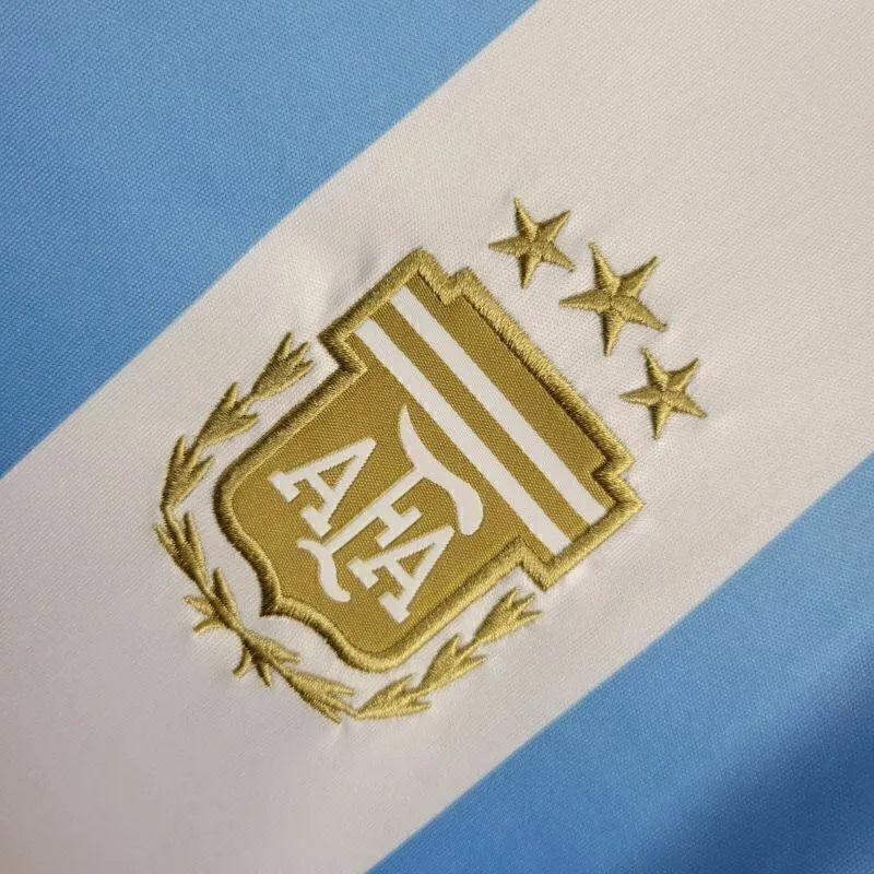 Camisa Seleção da Argentina I 24/25 - Torcedor Adidas Feminina - Branca com listras em azul