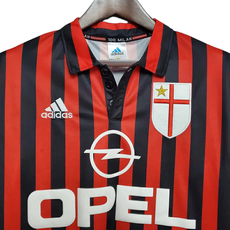 Camisa Retrô AC Milan I 1999/2000 - Masculina Adidas - Vermelha e preta