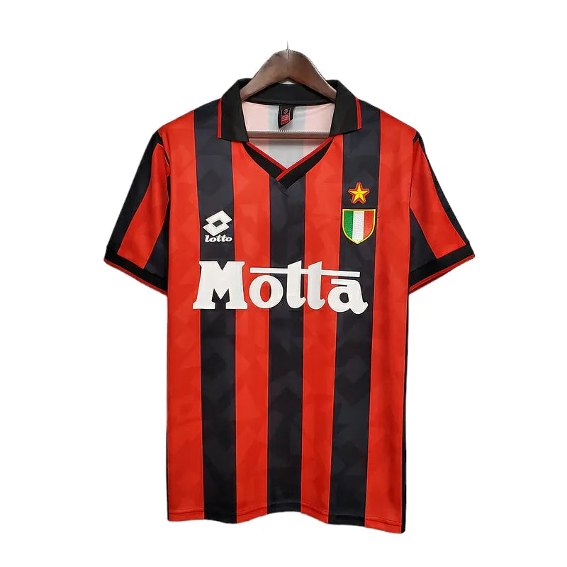 Camisa Retrô AC Milan I 1993/1994 - Masculina Lotto - Vermelha e preta