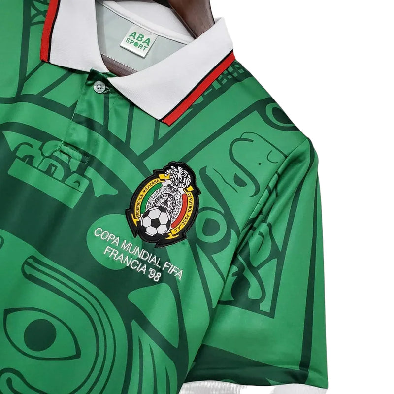 Camisa Retrô Seleção do México 1998 - Aba Sport Masculina - Verde