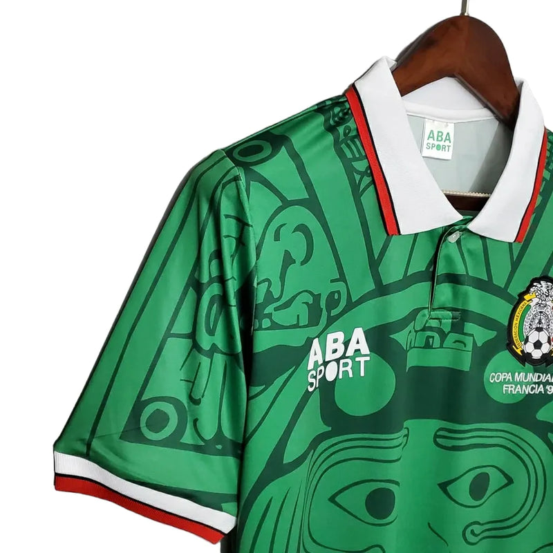 Camisa Retrô Seleção do México 1998 - Aba Sport Masculina - Verde