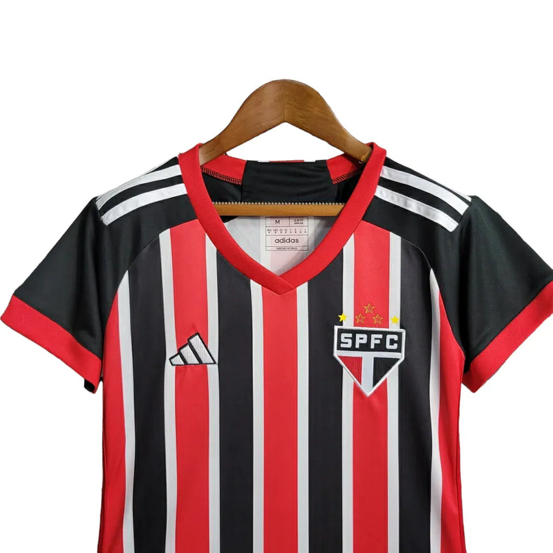 Camisa São Paulo II 23/24 - Torcedor Adidas Feminina - Vermelha e preta