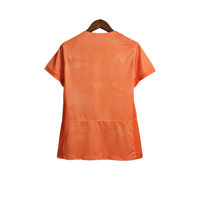 Camisa Seleção da Holanda I 23/24 - Torcedor Nike Feminina - Laranja