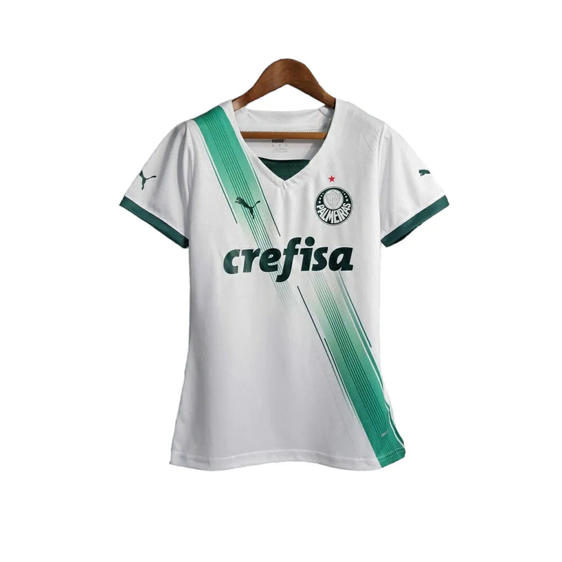 Camisa Palmeiras II 23/24 - Torcedor Puma Feminina - Branca com detalhes em verde