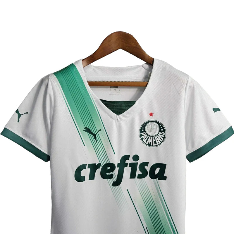 Camisa Palmeiras II 23/24 - Torcedor Puma Feminina - Branca com detalhes em verde