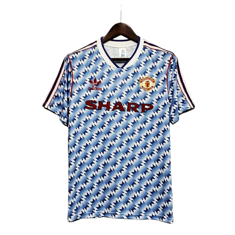 Camisa Manchester United Retrô 1990/1992 Azul e Branca - Adidas