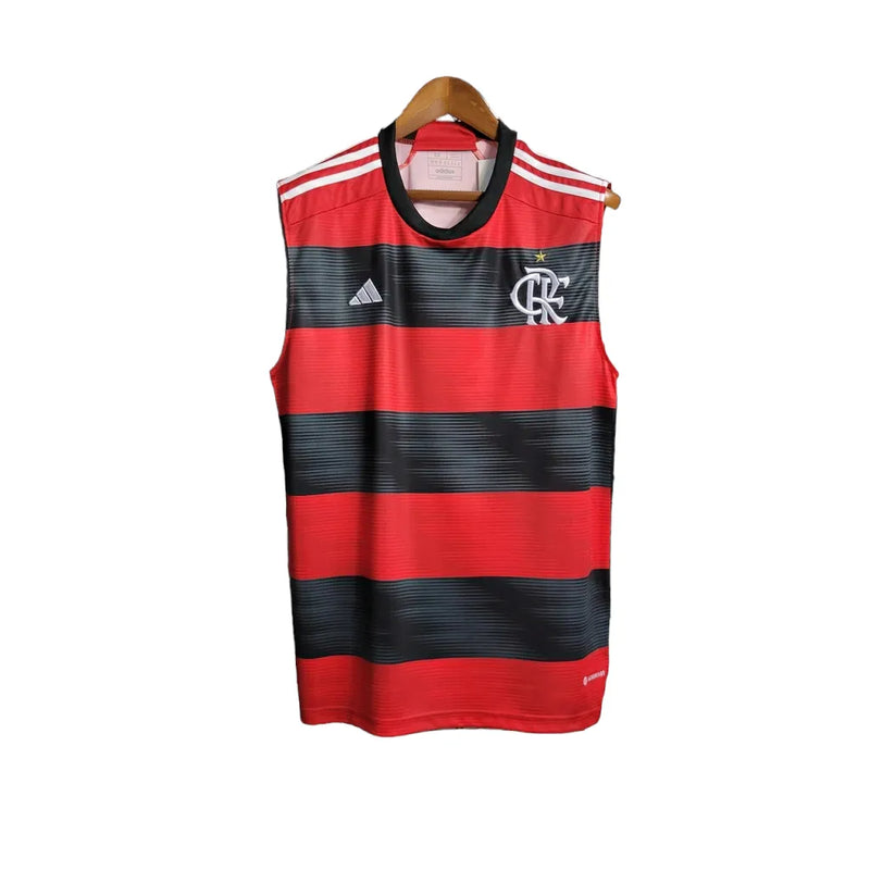 Camisa Flamengo I Regata 23/24 Torcedor Adidas Masculina - Vermelho e Preto