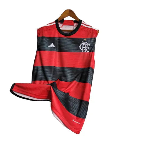 Camisa Flamengo I Regata 23/24 Torcedor Adidas Masculina - Vermelho e Preto