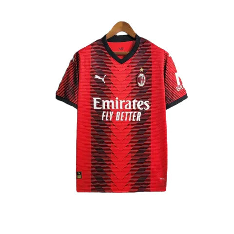 Camisa AC Milan I 23/24 - Torcedor Puma Masculina - Vermelha e preta