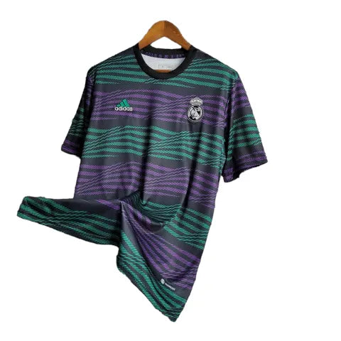 Camisa Real Madrid Treino 23/24 - Torcedor Adidas Masculina - Verde e Azul