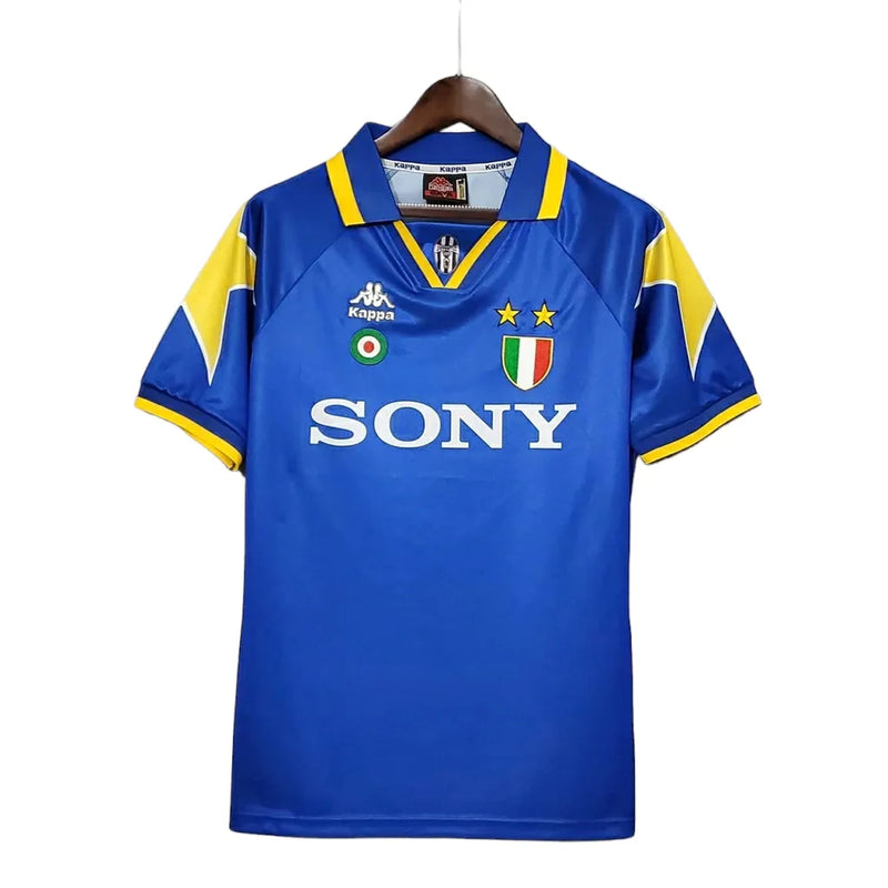 Camisa Retrô Juventus II 1995/1997 - Kappa Masculina - Azul com detalhes em amarelo