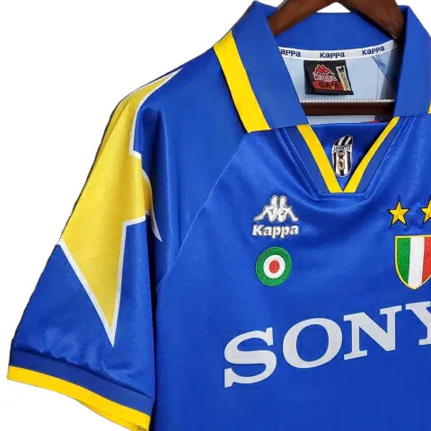 Camisa Retrô Juventus II 1995/1997 - Kappa Masculina - Azul com detalhes em amarelo