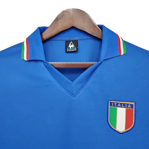 Camisa Retrô Seleção da Itália I 1982 - Masculina - Azul