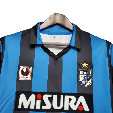 Camisa Retrô Inter de Milão I 1988/1990 - Masculina Uhlsport - Azul e preta