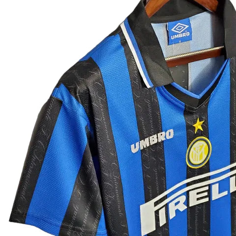 Camisa Retrô Inter de Milão 1997/1998 - Masculina Umbro - Azul e preta