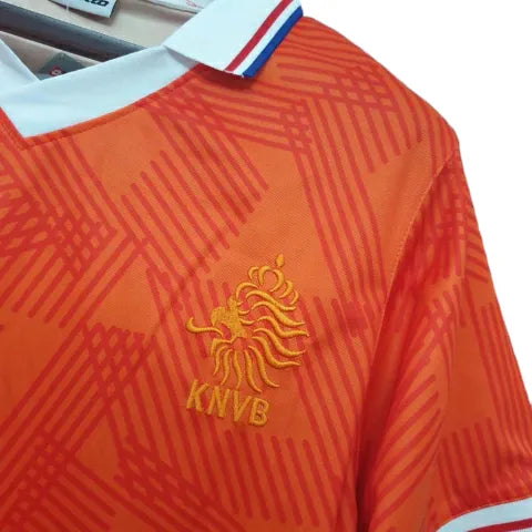 Camisa Retrô Seleção da Holanda I 1991 - Masculina Lotto - Laranja