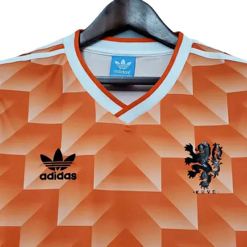 Camisa Retrô Seleção da Holanda I 1988 - Adidas Masculina - Laranja