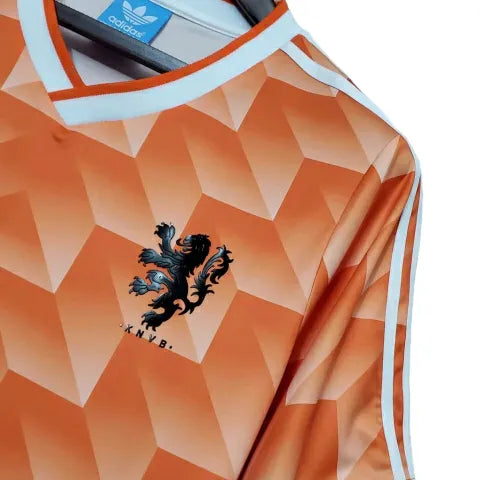 Camisa Retrô Seleção da Holanda I 1988 - Adidas Masculina - Laranja